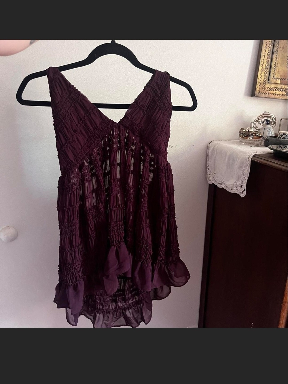 Kimchi Blue Plum Smocked V-Neck Camisole